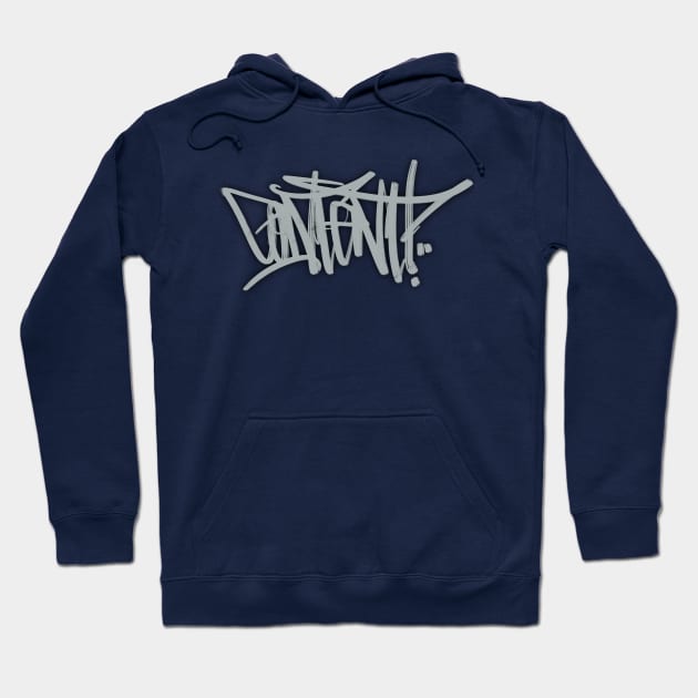 Content Handstyle - Grey Text Hoodie by CreativeOpus